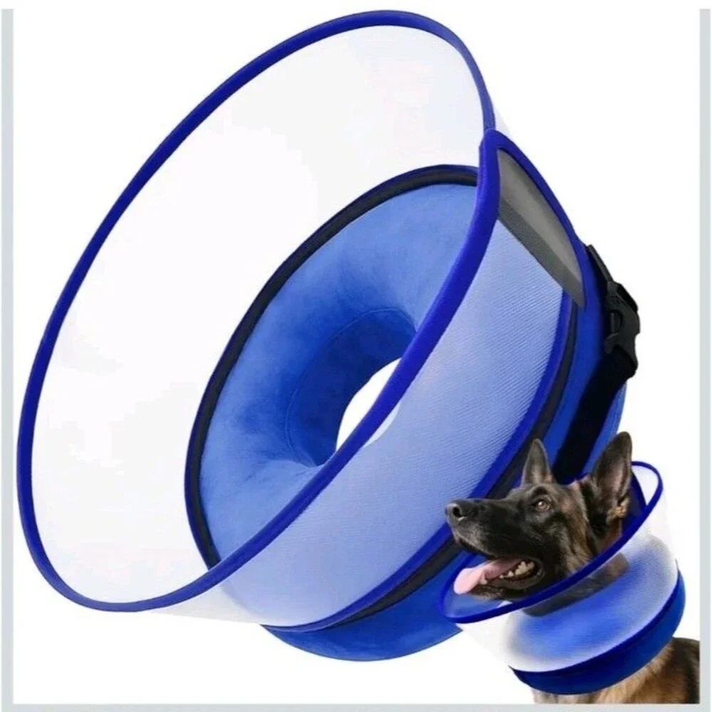 Inflatable Pet Cone Collar Dogs & Cats - Size XL - Post Surgery, Rashes, Injury